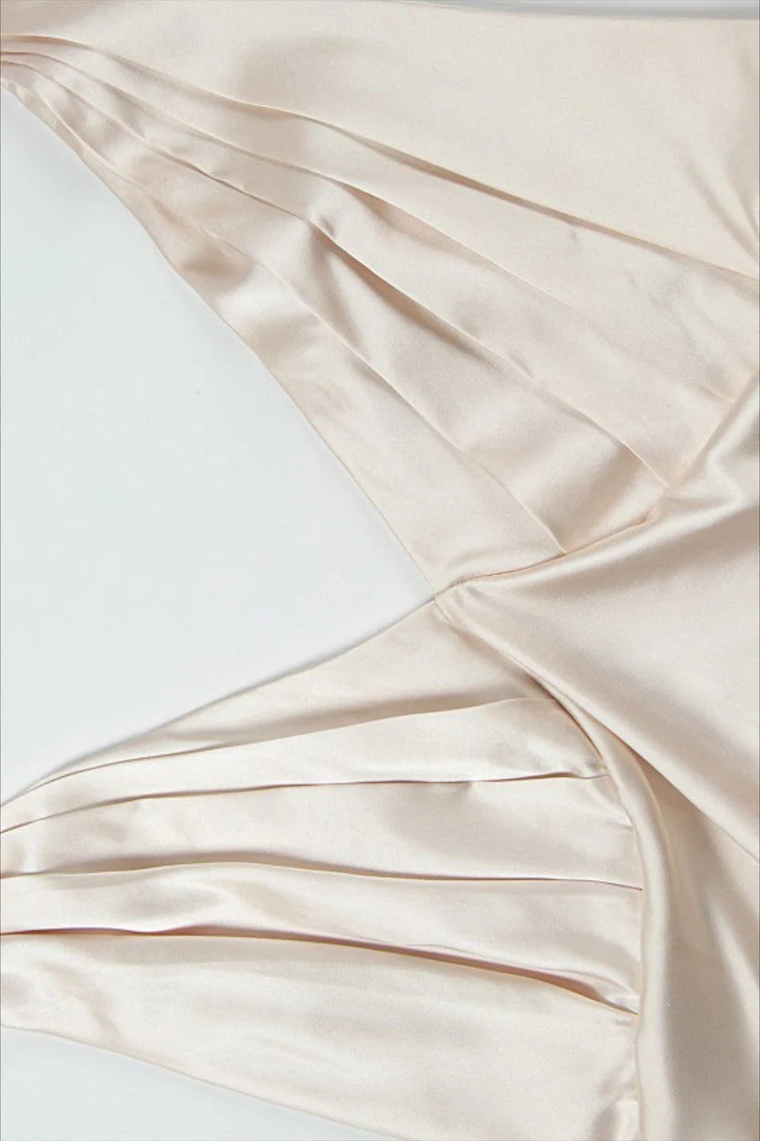 Women's Satin Halter Deep V-Neck Maxi Dress