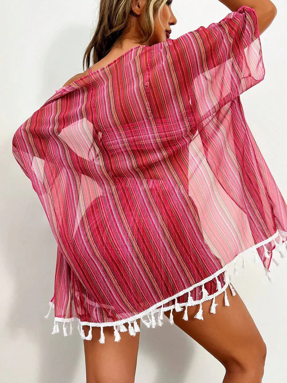 4-Piece Bikini Set - Cover-Up Shirt and Beach Shorts