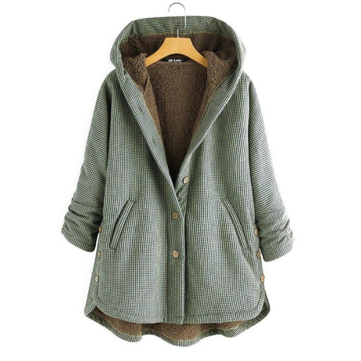 Birdie | Plaid Hooded Sherpa Jacket