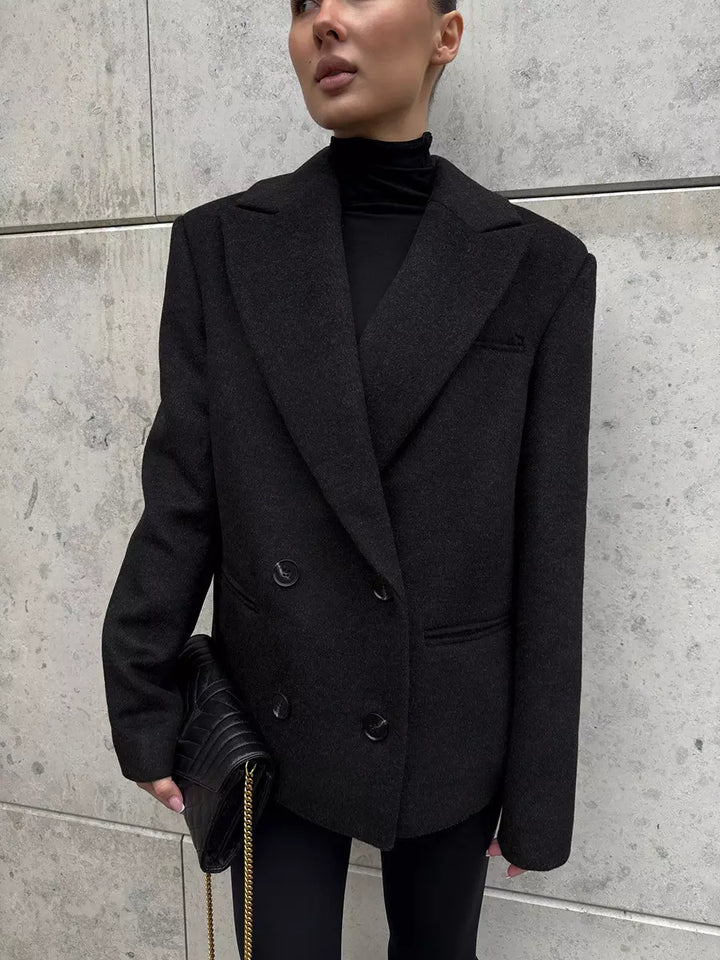 Belted coat black back