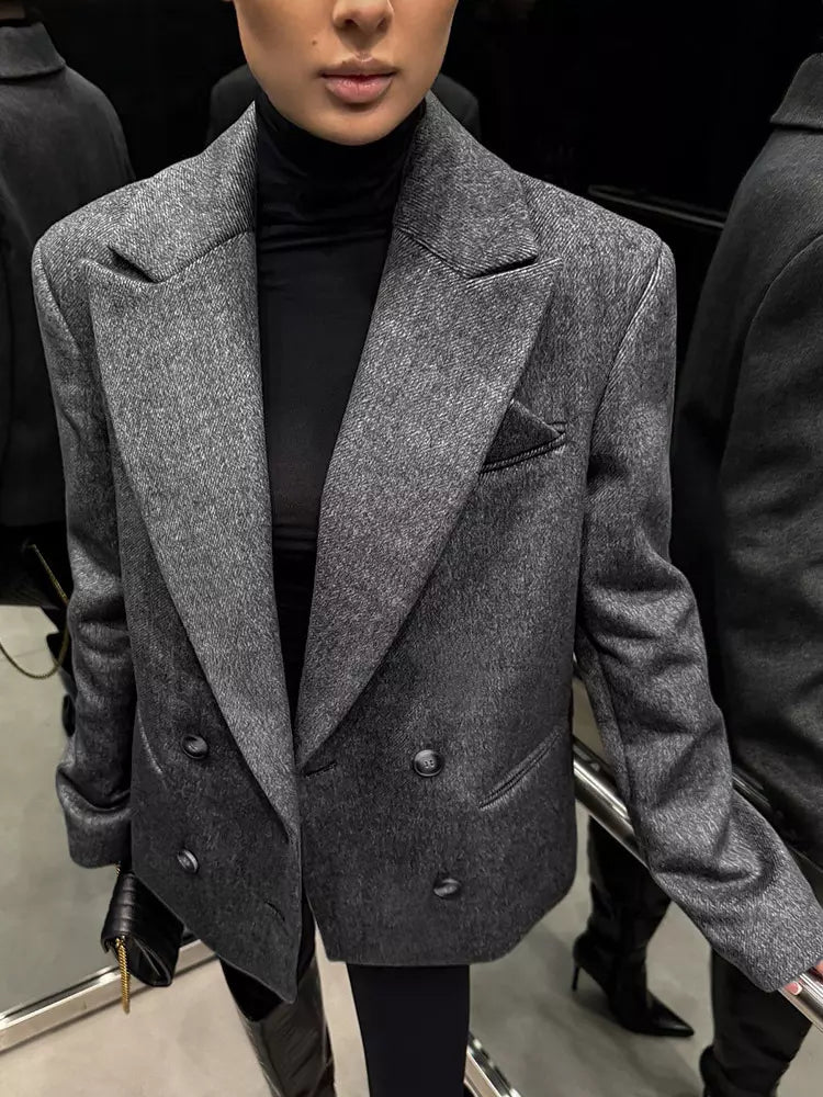Belted coat front