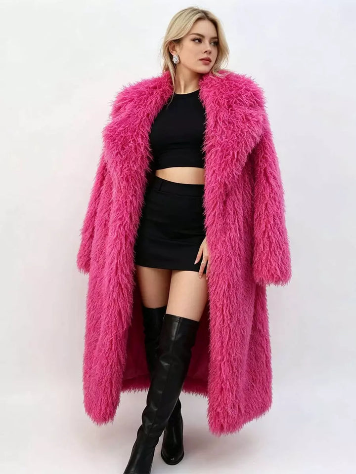 Faux fur coat back
