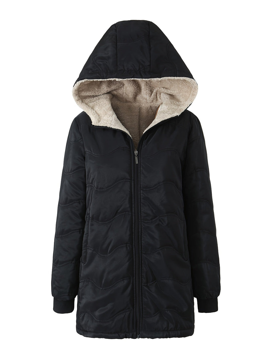 Wilma | Quilted Hooded Sherpa Jacket