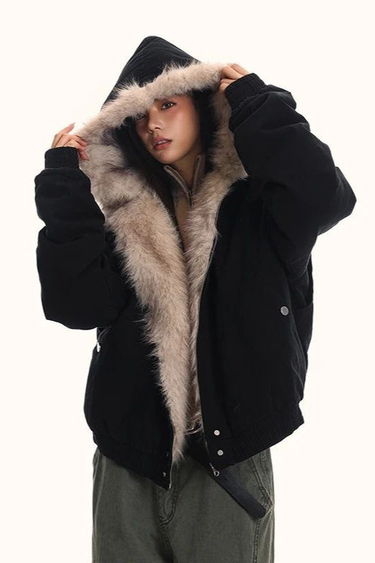 Astrid | Oversized Hooded Winter Jacket with Faux Fur