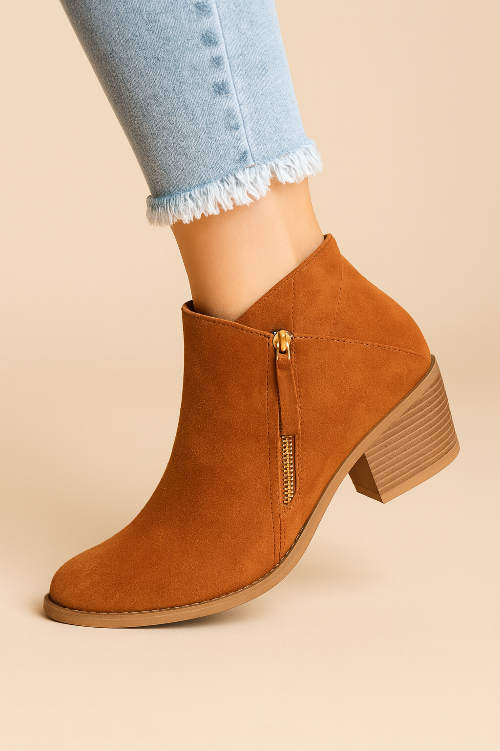 Vera | Block Heel Ankle Boots with Side Zip