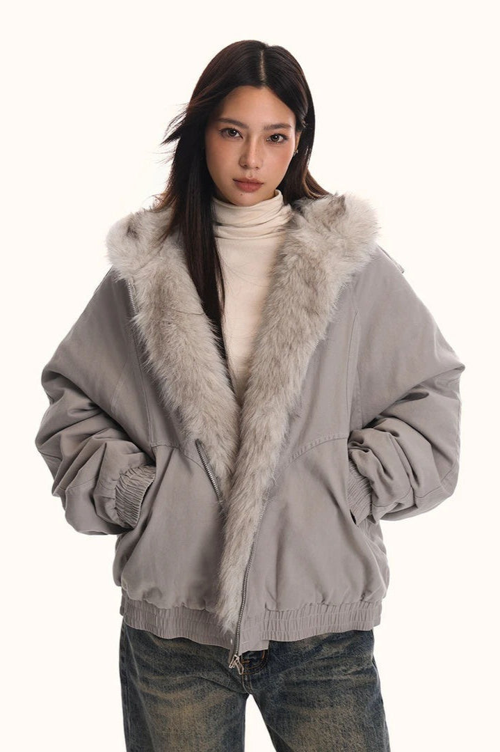 Astrid | Oversized Hooded Winter Jacket with Faux Fur