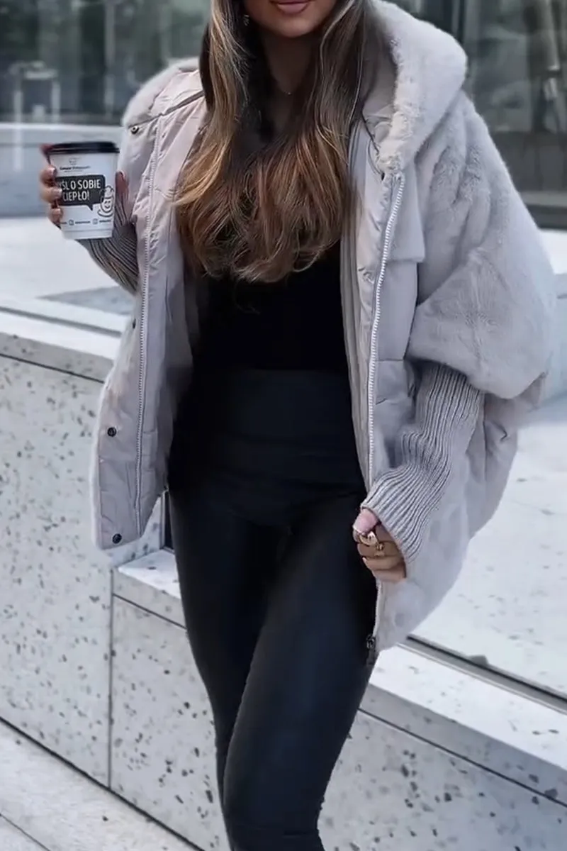 Ada | Oversized Hooded Puffer Jacket with Faux Fur