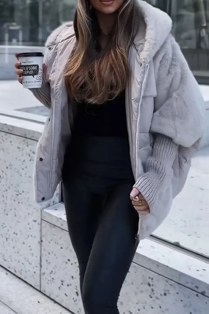 Ada | Oversized Hooded Puffer Jacket with Faux Fur