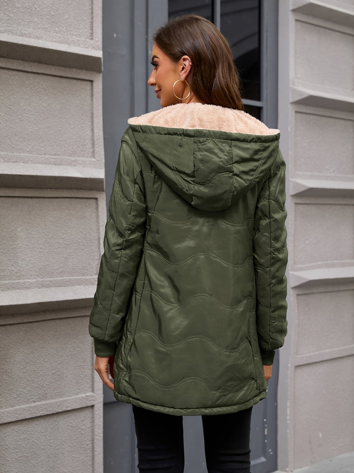 Wilma | Quilted Hooded Sherpa Jacket
