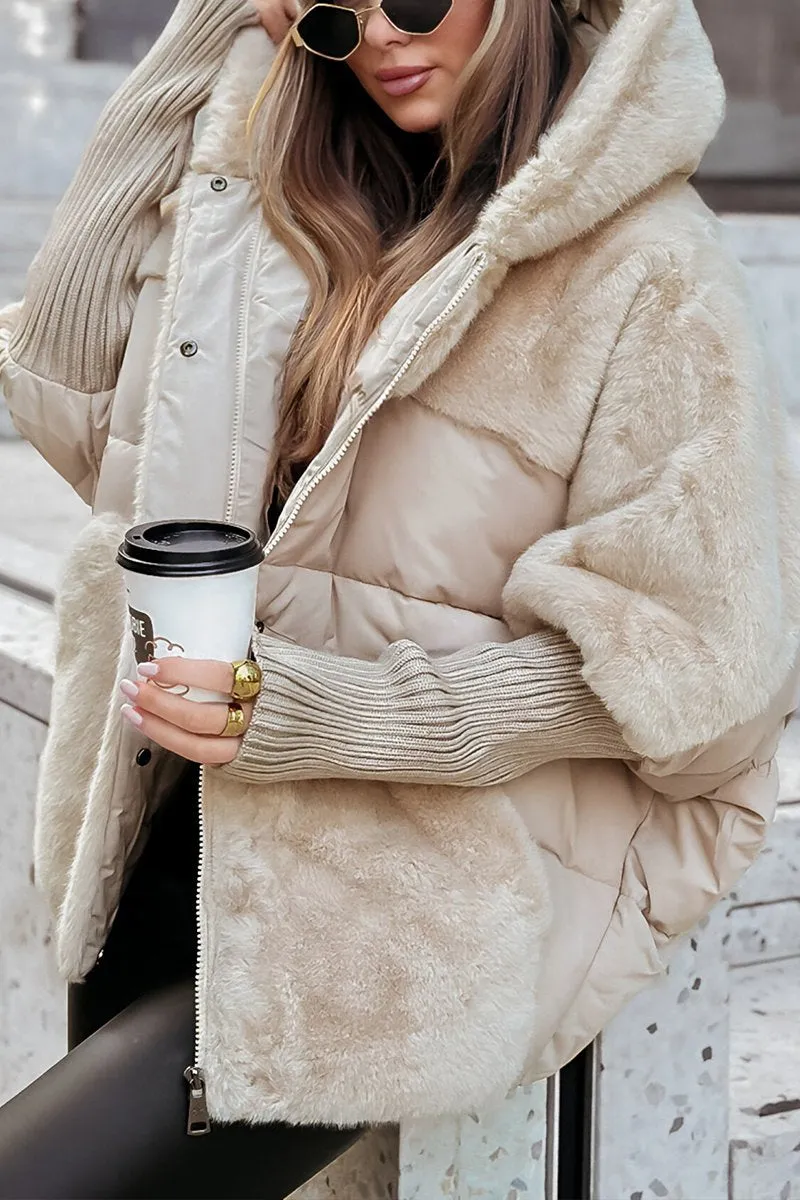 Ada | Oversized Hooded Puffer Jacket with Faux Fur