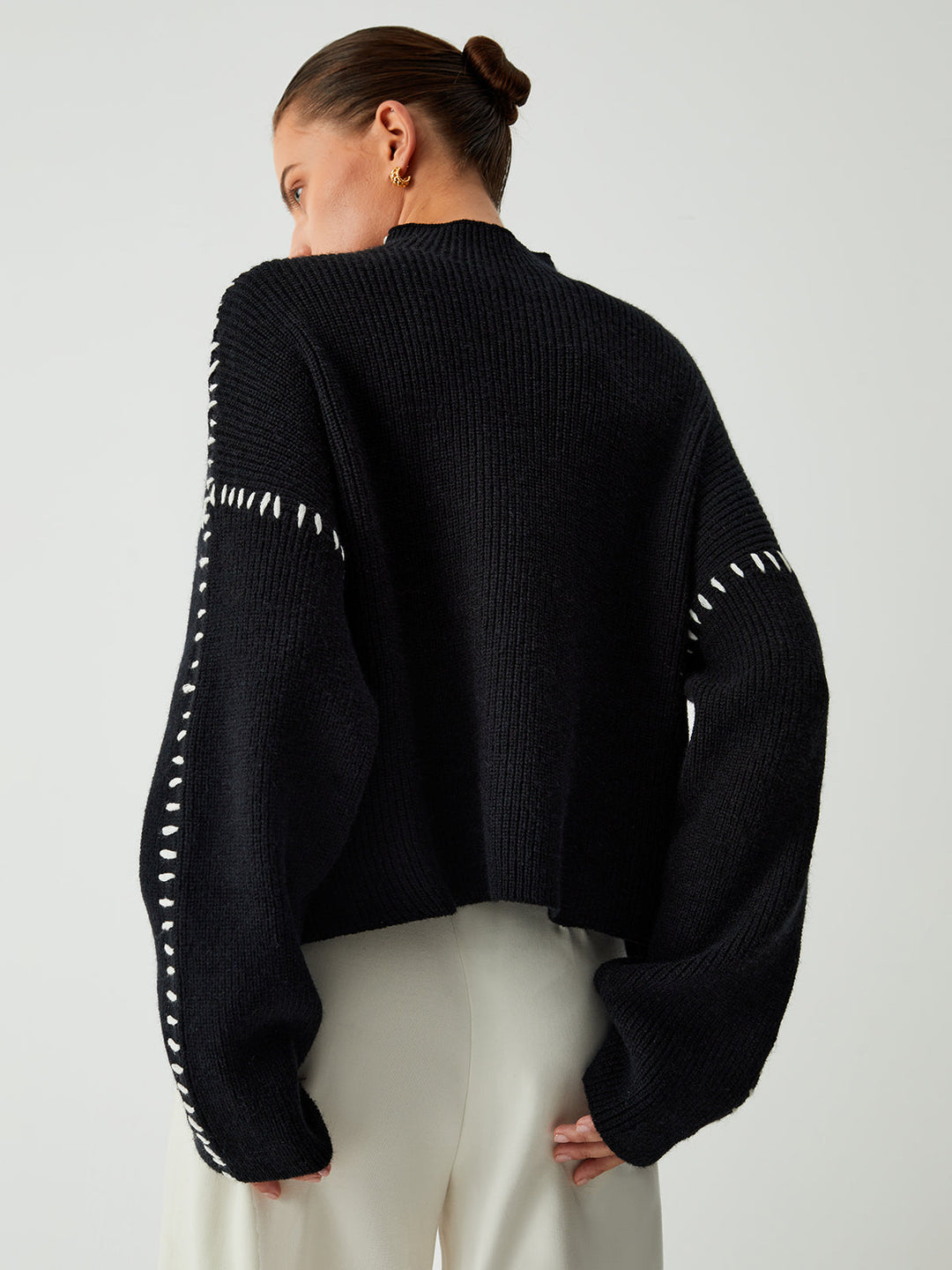 Rey | Oversized Sweater with Mock Neck