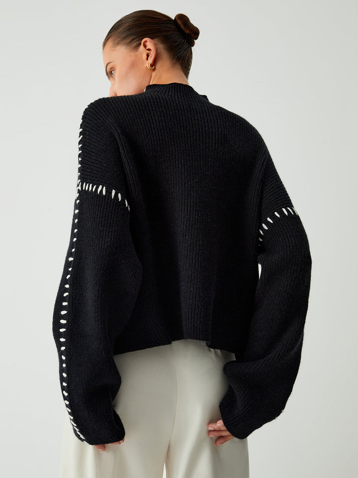 Rey | Oversized Sweater with Mock Neck