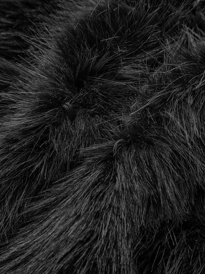 Morgan | Black Faux Fur Coat with Relaxed Fit