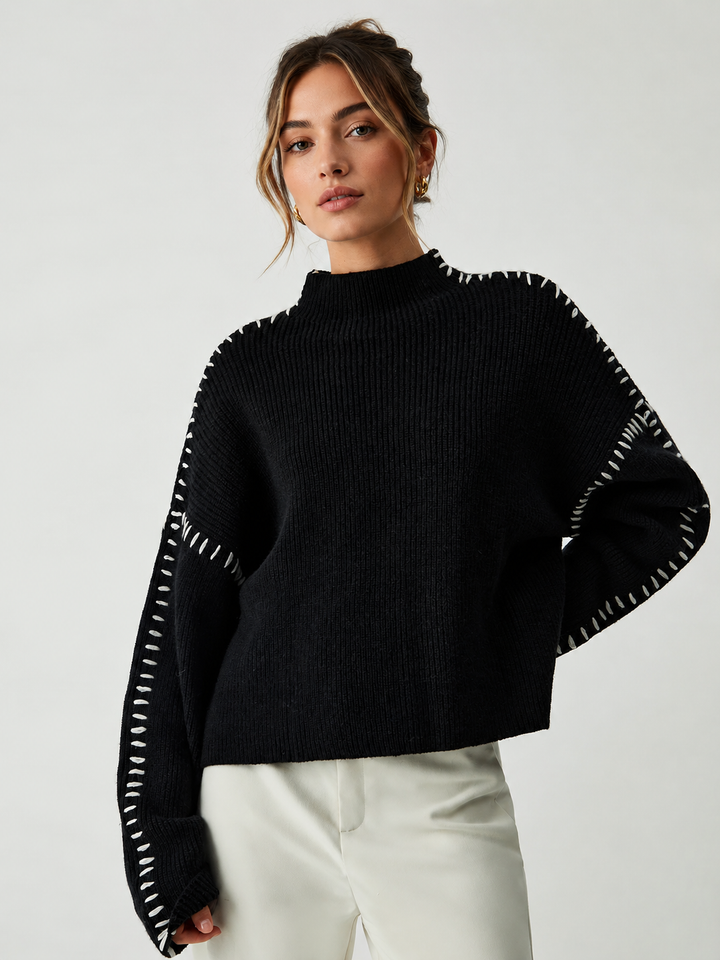 Rey | Oversized Sweater with Mock Neck