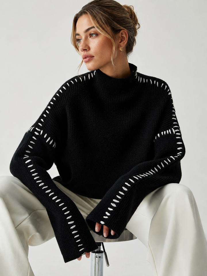 Rey | Oversized Sweater with Mock Neck