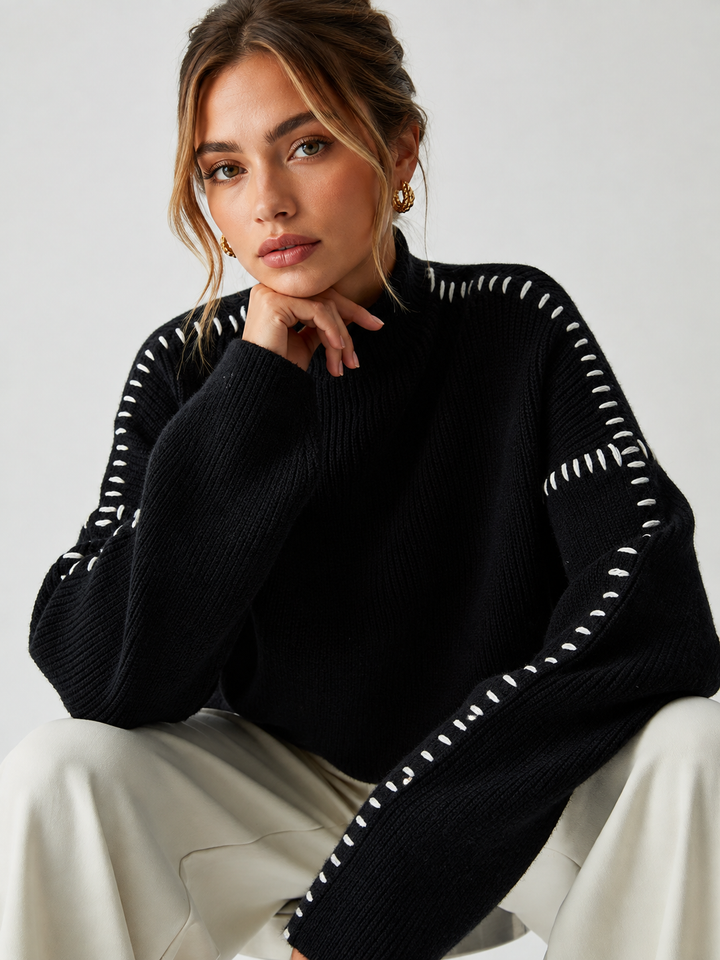 Rey | Oversized Sweater with Mock Neck