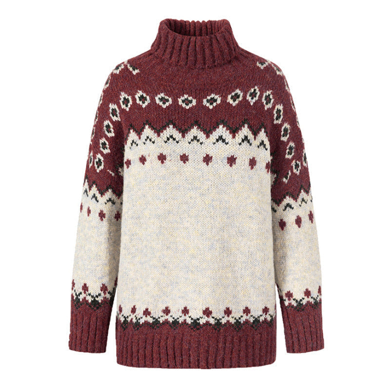 Sienna | Fair Isle Sweater with Turtleneck