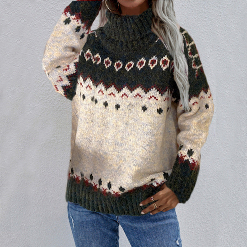 Sienna | Fair Isle Sweater with Turtleneck