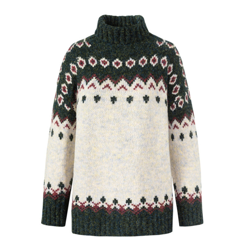 Sienna | Fair Isle Sweater with Turtleneck