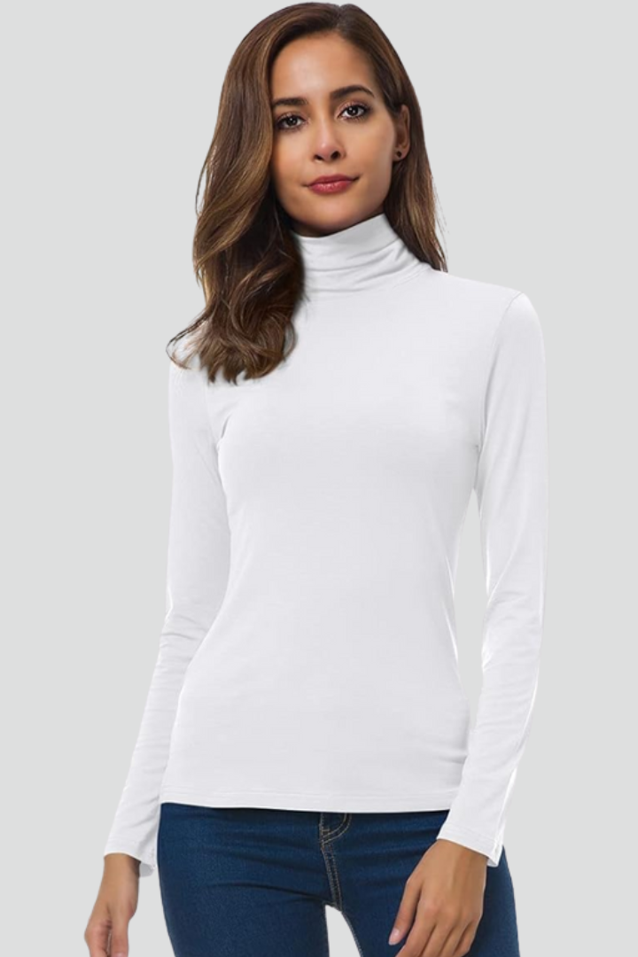 Ivy | Plain Turtleneck Sweater with Long Sleeves