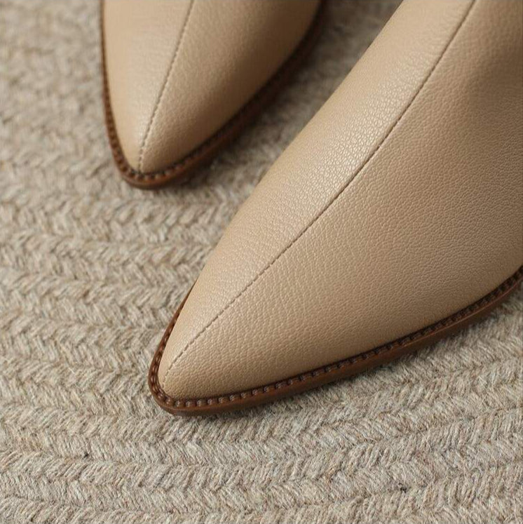 Kensley | Faux Leather Ankle Boots with Pointed Toe