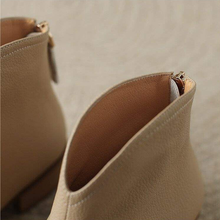 Kensley | Faux Leather Ankle Boots with Pointed Toe
