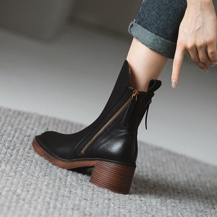Selene | Heeled Ankle Boots with Side Zip