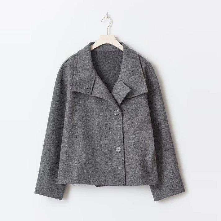 Freya | Short Wool Coat with High Collar