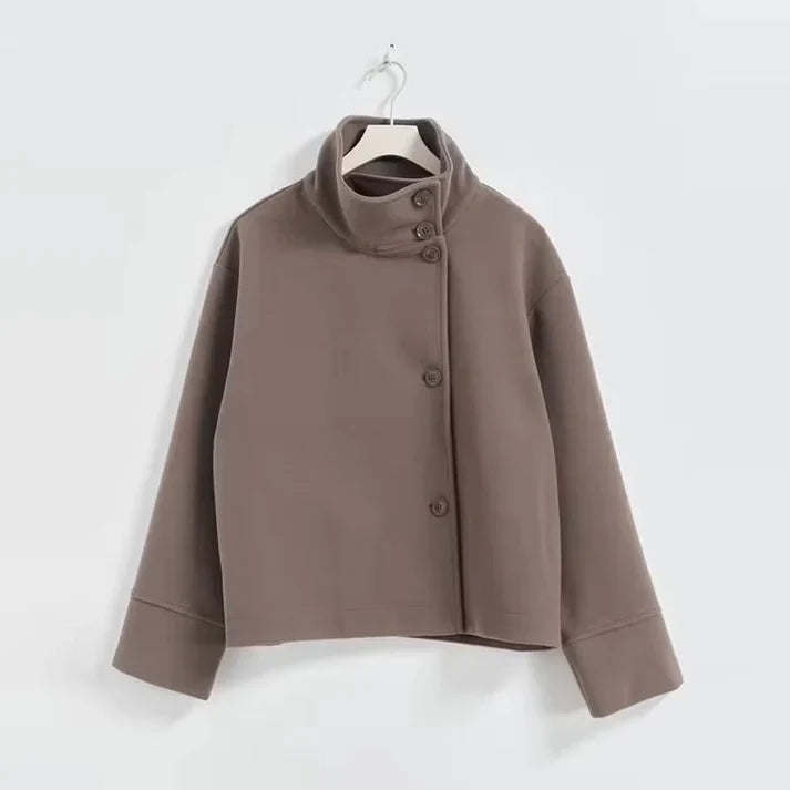 Freya | Short Wool Coat with High Collar