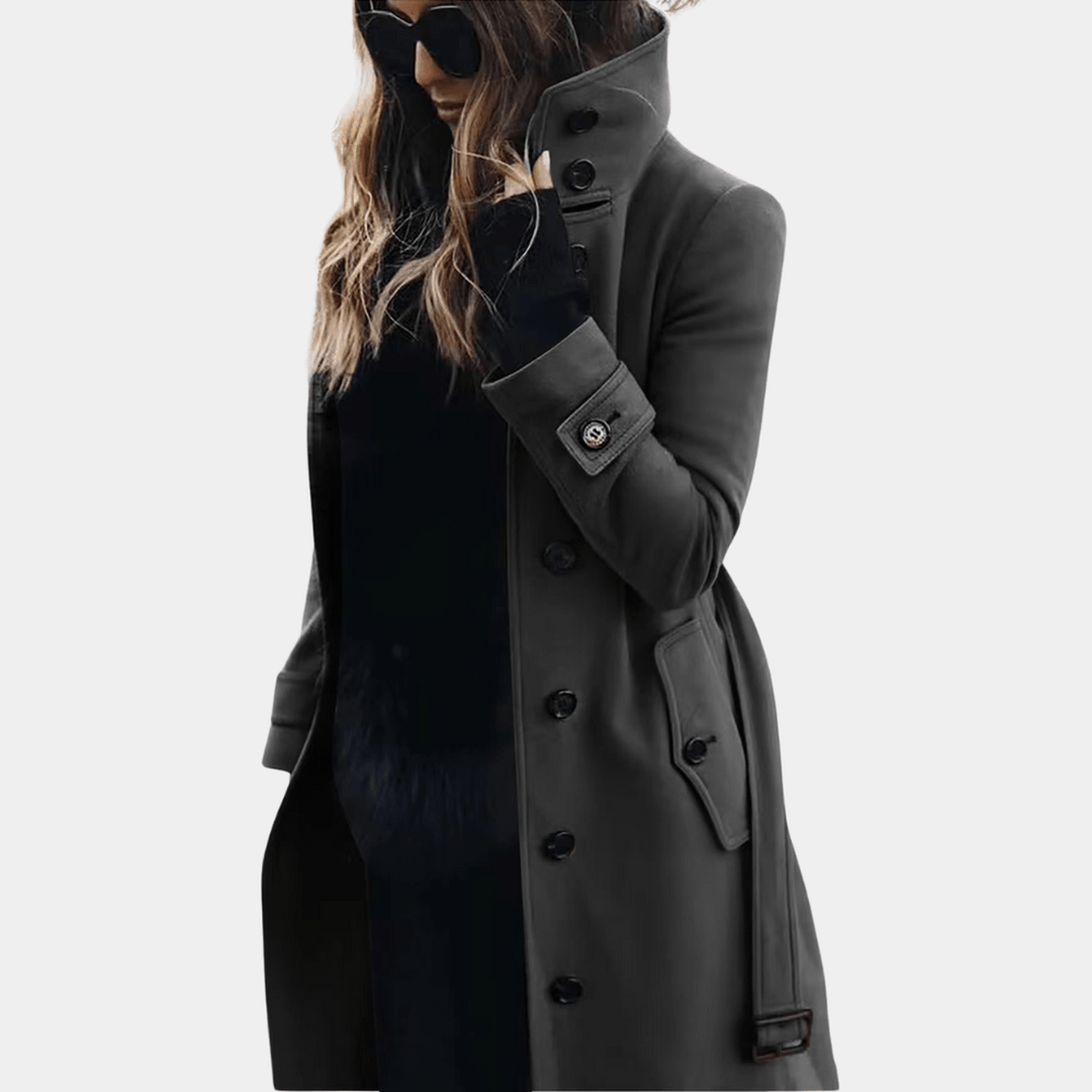 Maeve | Long Wool Coat with High Collar