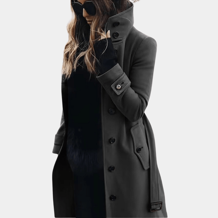 Maeve | Long Wool Coat with High Collar