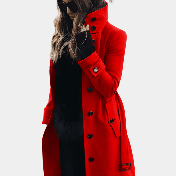 Maeve | Long Wool Coat with High Collar