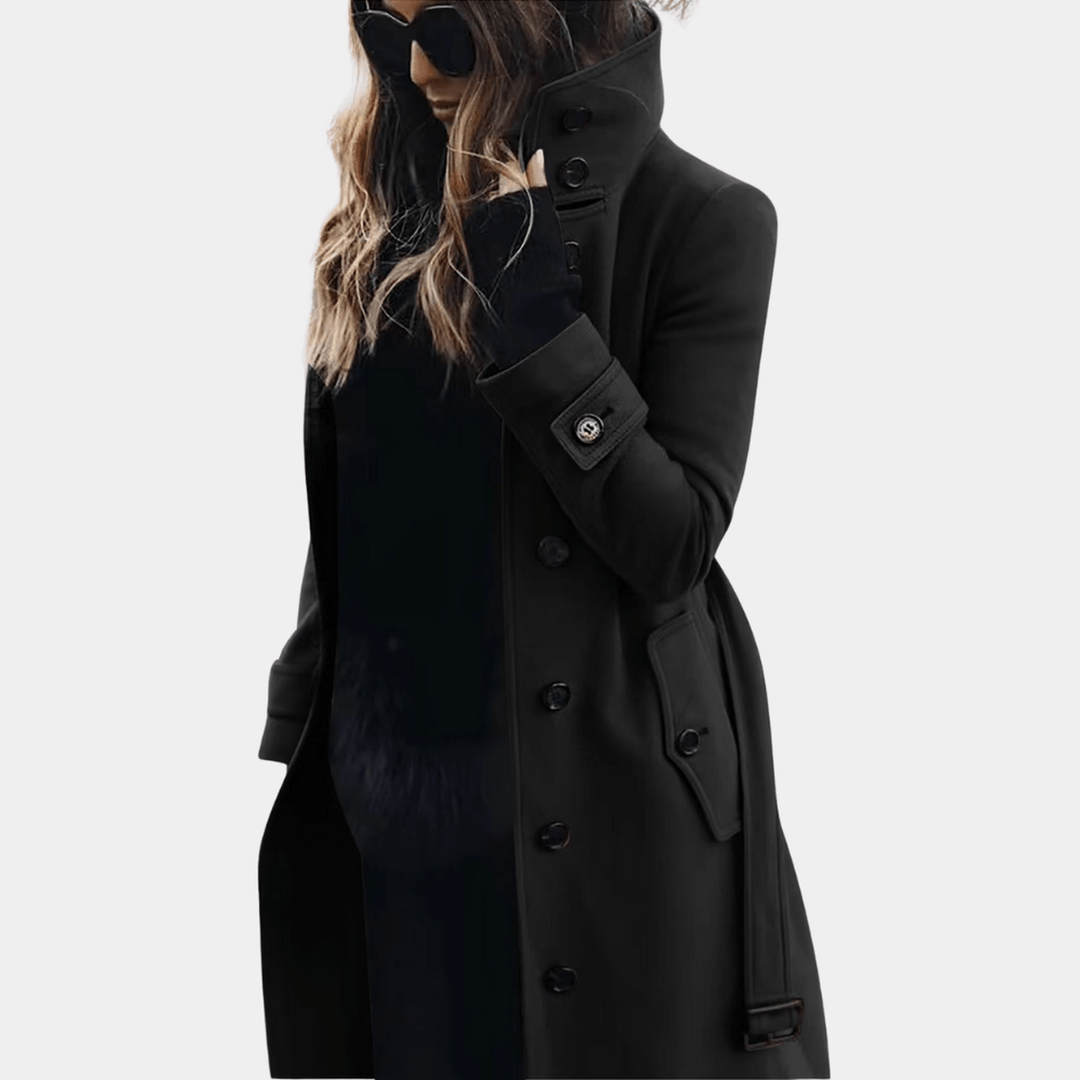 Maeve | Long Wool Coat with High Collar