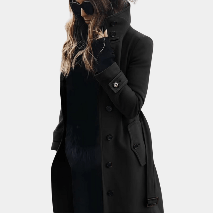 Maeve | Long Wool Coat with High Collar
