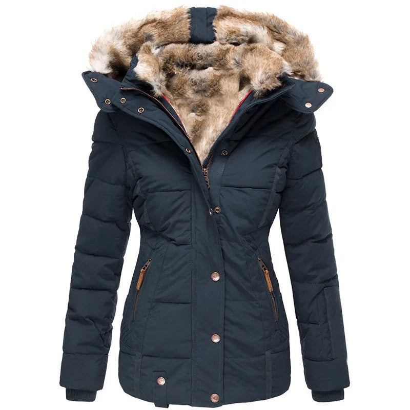 Leonie | Quilted Winter Parka with Faux Fur Hood