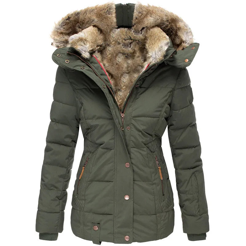 Leonie | Quilted Winter Parka with Faux Fur Hood