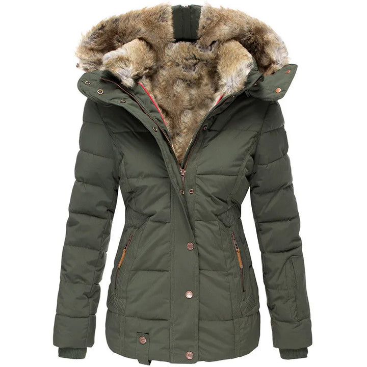 Leonie | Quilted Winter Parka with Faux Fur Hood