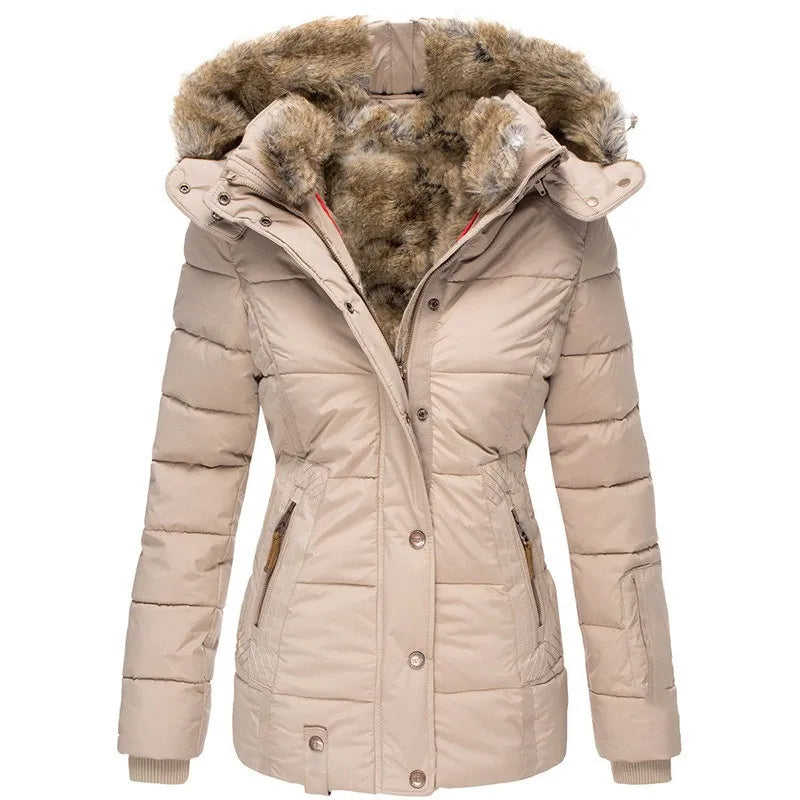 Leonie | Quilted Winter Parka with Faux Fur Hood