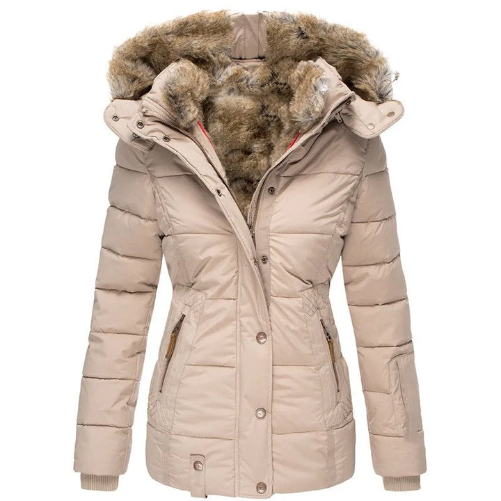 Leonie | Quilted Winter Parka with Faux Fur Hood