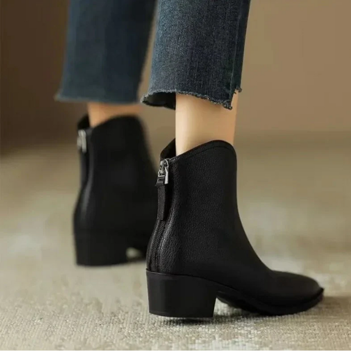 Kensley | Faux Leather Ankle Boots with Pointed Toe