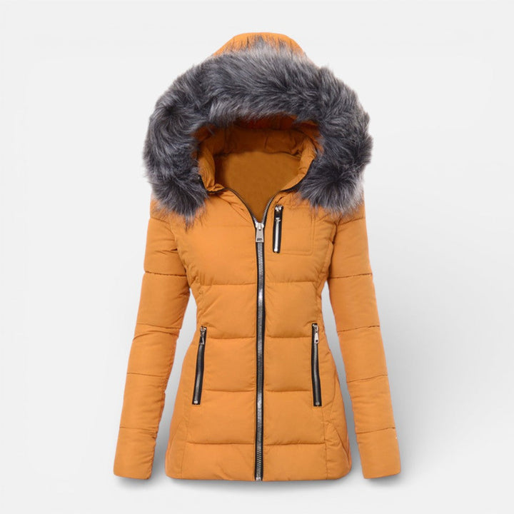 Suki | Fitted Puffer Jacket with Faux Fur Hood