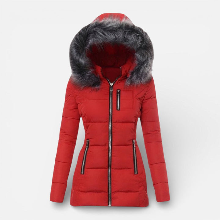 Suki | Fitted Puffer Jacket with Faux Fur Hood