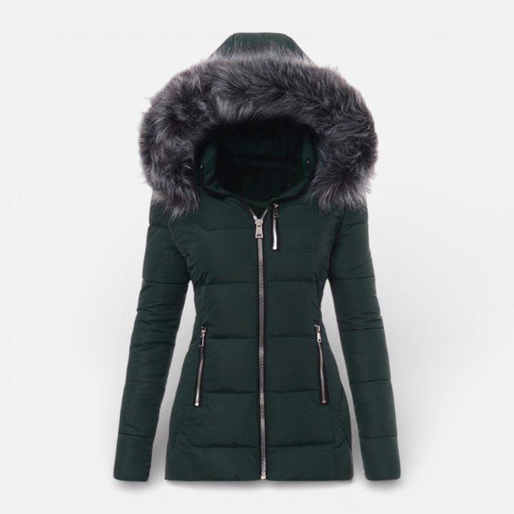 Suki | Fitted Puffer Jacket with Faux Fur Hood