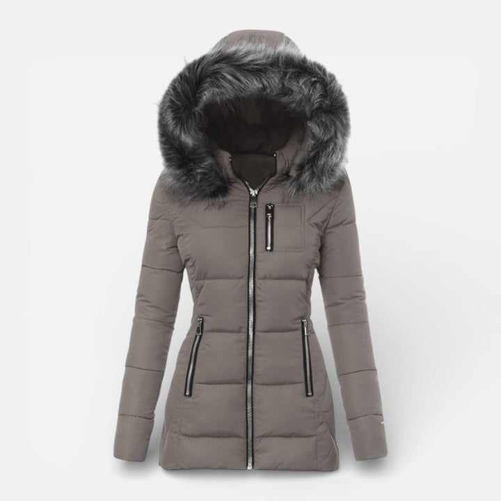 Suki | Fitted Puffer Jacket with Faux Fur Hood