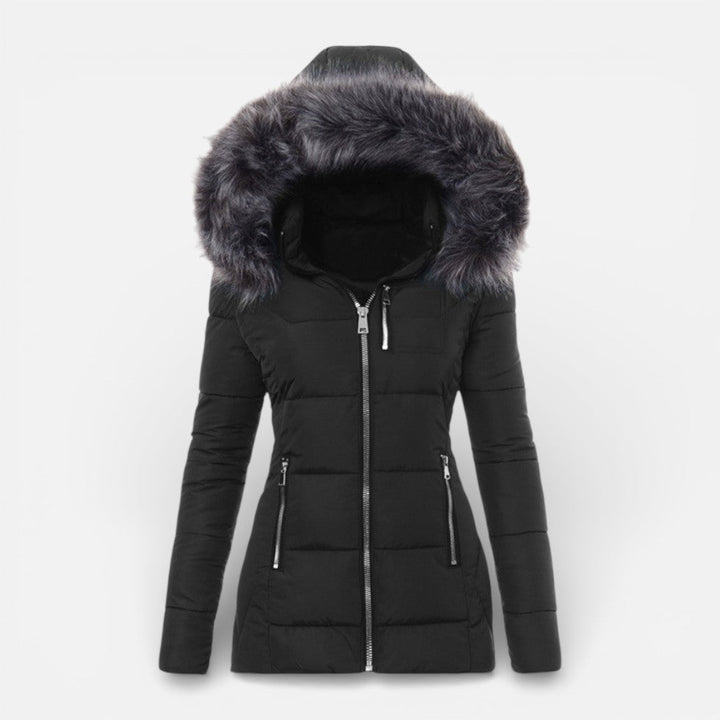 Suki | Fitted Puffer Jacket with Faux Fur Hood