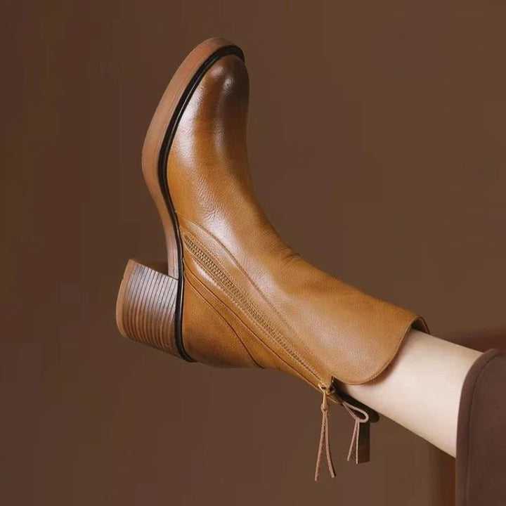 Selene | Heeled Ankle Boots with Side Zip
