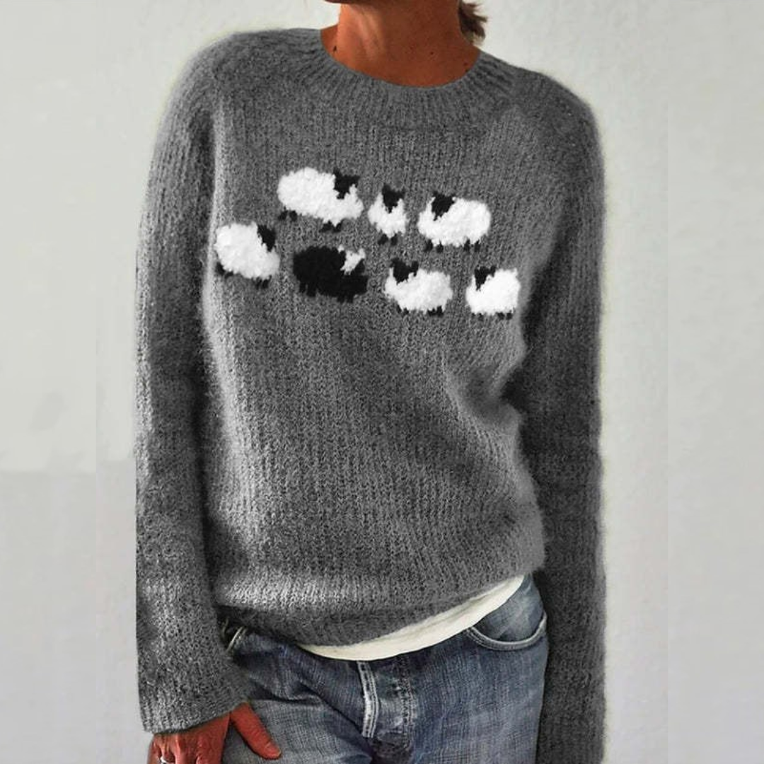 Silvia | Oversized Fair Isle Sweater with Round Neck