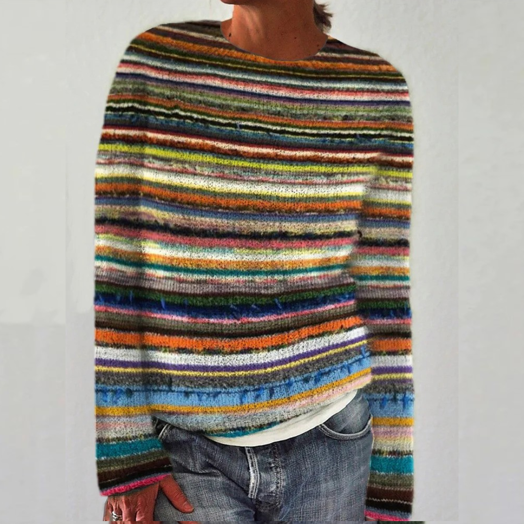 Silvia | Oversized Fair Isle Sweater with Round Neck