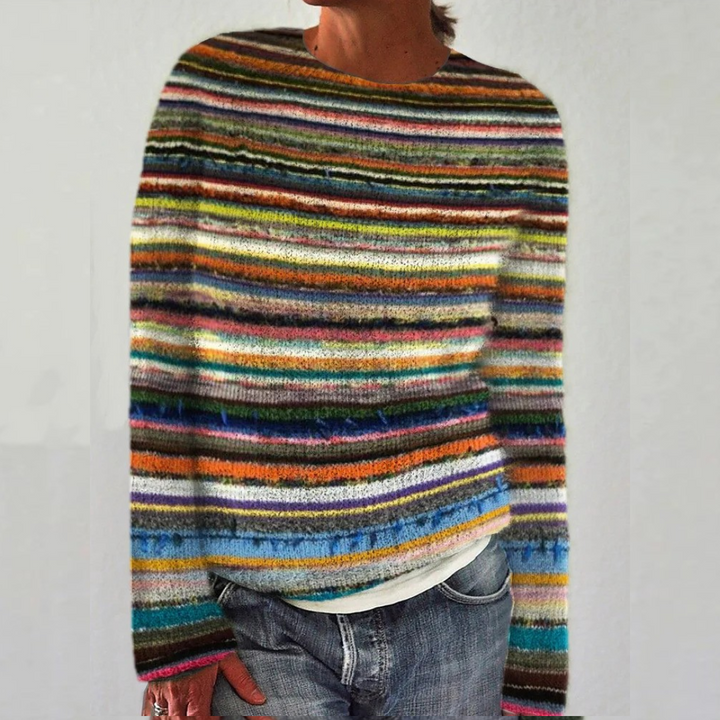 Silvia | Oversized Fair Isle Sweater with Round Neck