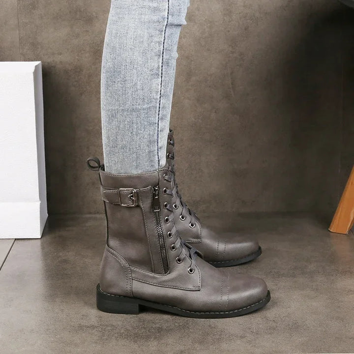Brandy | Lace Up Ankle Boots with Buckle